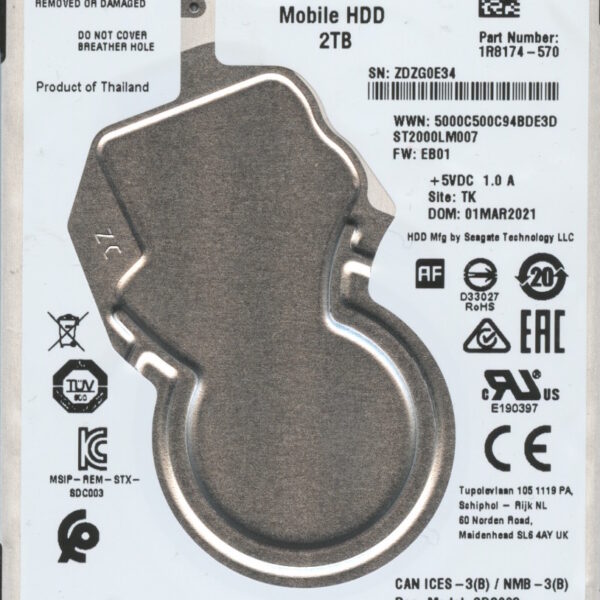 ST2000LM007 1R8174-570 EB01 TK ZDZ 2TB HDD