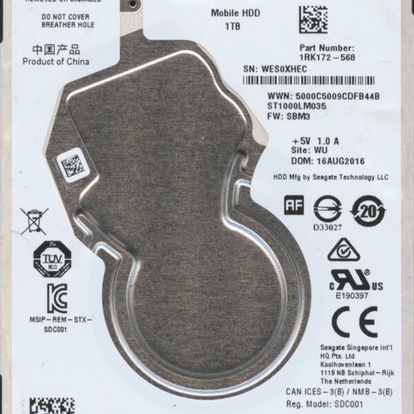 ST1000LM035 1RK172-568 SBM3 WU WES 1TB HDD