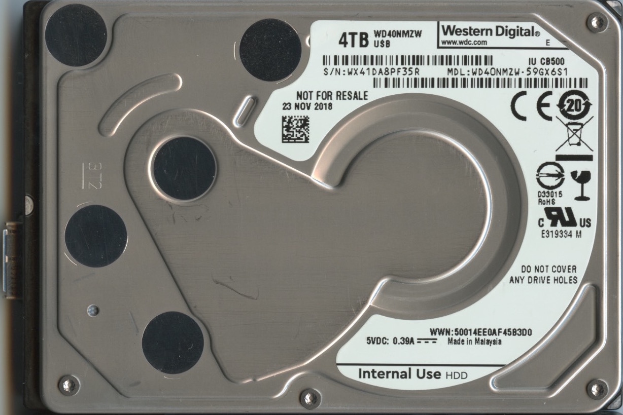 #0003 WD40NMZW-59GX6S1 WX41D WESTERN DIGITAL 4TB 2.5 HARD DRIVE