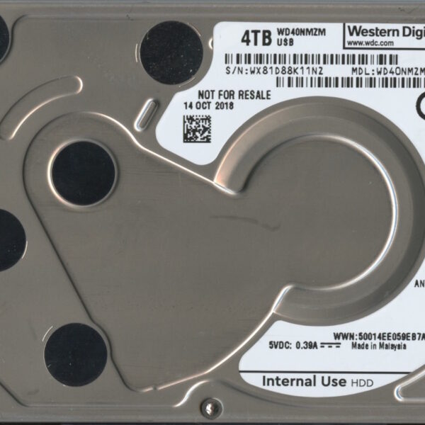 #0004 WD40NMZM-59Y94S1 WX81D 4TB 2.5 HARD DRIVE