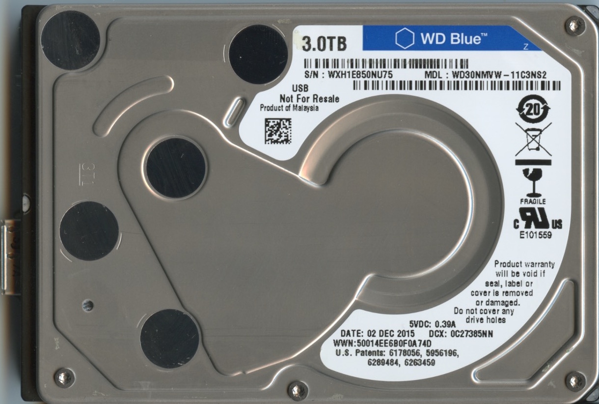 #0005 WD30NMVW - 11C3NS2 WXH1E 3TB 2.5 HARD DRIVE