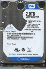 WD20NMVW-11EDZS2 WXF1A 11/21/15 WESTERN DIGITAL 2TB HDD