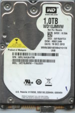 WD10JMVX-11AJGS1 WXL1A 12/19/13 WESTERN DIGITAL 1TB HDD