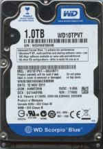 WD10TPVT-00U4RT1 WX91A 11/12/11 WESTERN DIGITAL 1TB HDD