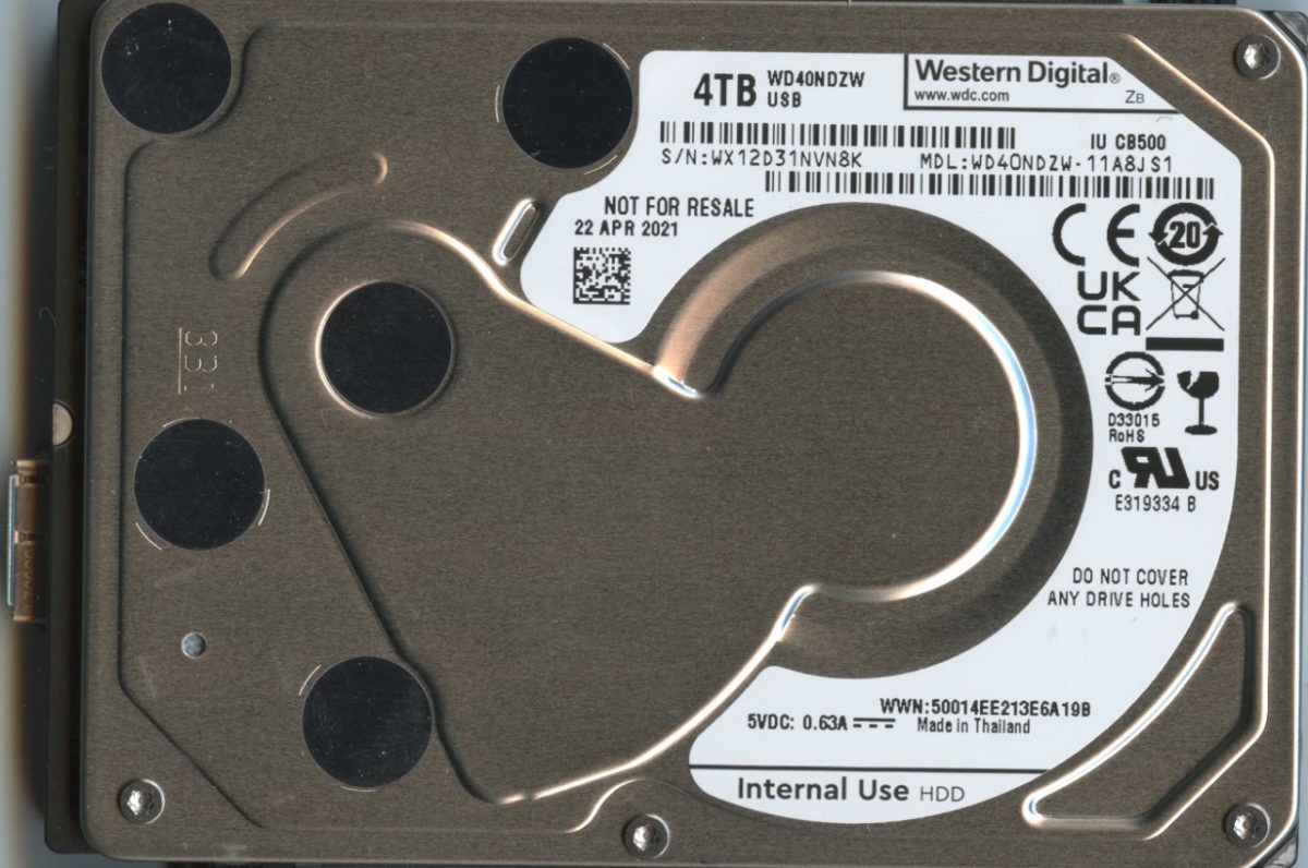 WD40NDZW - 11A8JS1 WX12D 4TB 2.5 HARD DRIVE