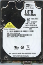 WD10JMVW-11S5XS1 WXD1E 12/03/12 WESTERN DIGITAL 1TB HDD