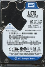 WD10JPVT-24A1YT0 WX41E 03/12 WESTERN DIGITAL 1TB HDD