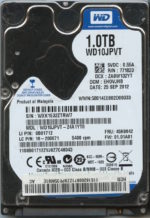 WD10JPVT-24A1YT0 WXK1E 09/25/12 WESTERN DIGITAL 1TB HDD