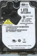 WD10JMVW-11S5XS0 WX91A 10/20/12 WESTERN DIGITAL 1TB HDD