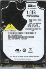 WD10JMVW-11S5XS1 WXQ1E 12/15/12 WESTERN DIGITAL 1TB HDD