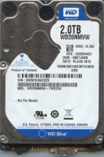 WD20NMVW-11EDZS2 WXQ1E 08/16/15 WESTERN DIGITAL 2TB HDD