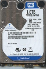 WD10JMVW-11AJGS2 WX11A 07/19/15 WESTERN DIGITAL 1TB HDD