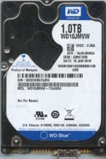 WD10JMVW-11AJGS4 WX61A 01/15/16 WESTERN DIGITAL 1TB HDD