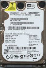 WD3200BEVT-22ZCT0 WXE90 09/14/08 WESTERN DIGITAL 320GB HDD