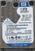 WD10JPVT-24A1YT0 WX31C 08/08/12 WESTERN DIGITAL 1TB HDD