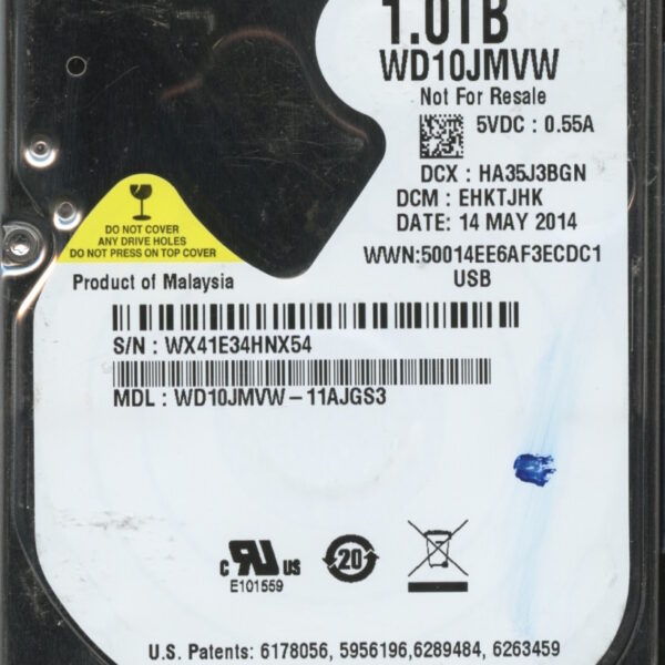 WD10JMVW-11AJGS3 WX41E 05:14:14 WESTERN DIGITAL 1TB HDD