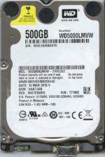 WD5000LMVW-11VEDS2 WXG1A 03/12/16 WESTERN DIGITAL 500GB HDD