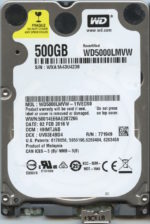 WD5000LMVW-11VEDS0 WXA1A 02/02/16 WESTERN DIGITAL 500GB HDD