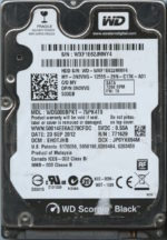 WD5000BPKT-75PK4T0 WXF1E 09/23/12 WESTERN DIGITAL 500GB HDD