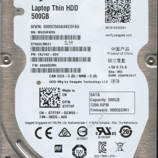 ST500LM021 1KJ152-034 0005 WU W62 SEAGATE 500GB HDD