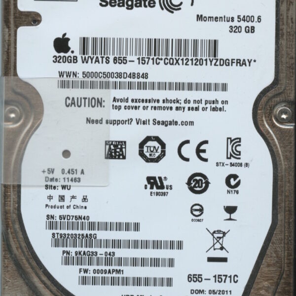 ST9320325ASG 9KAG33-043 0009 WU 5VD SEAGATE 320GB HDD