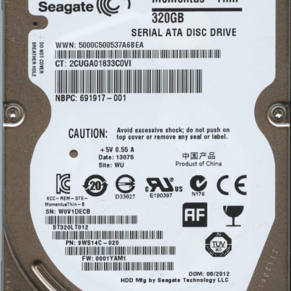 ST320LT012 9W14C-020 0001 WU 5VD SEAGATE 320GB HDD