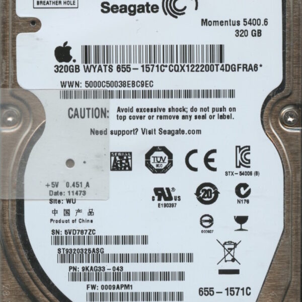 ST9320325ASG 9KAG33-043 0009 WU 5VD SEAGATE 320GB HDD