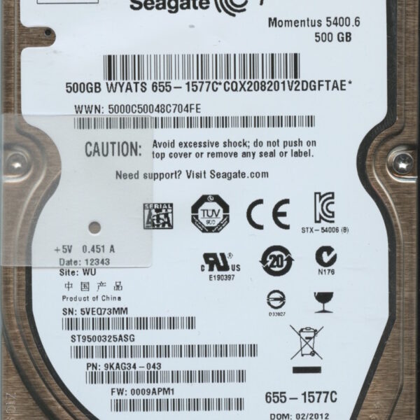 ST9500423AS 9RT143-020 0003 SU 5WR SEAGATE 500GB HDD PCB