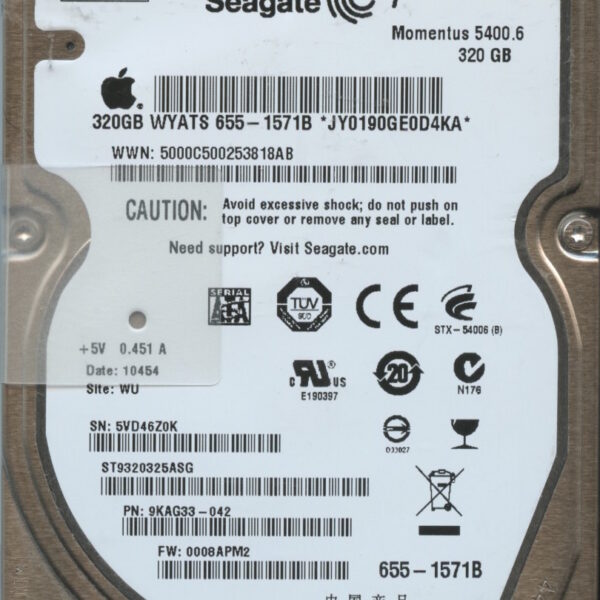 ST9320325ASG 9KAG33-042 0008APM2 SEAGATE 320GB