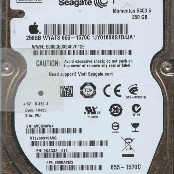 ST9250315ASG 9KAG32-042 0008APM2 SEAGATE 250GB