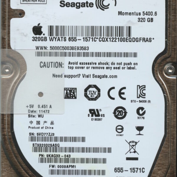 ST9320325ASG 9KAG33-043 0009APM1 SEAGATE 320GB