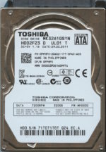 MK3261GSYN HDD2F23 D UL01 T MH000D TOSHIBA 320GB