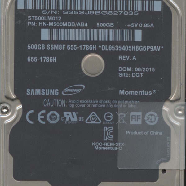 ST500LM012 HN-M500MBB:AB4 655-1786H SAMSUNG 500GB