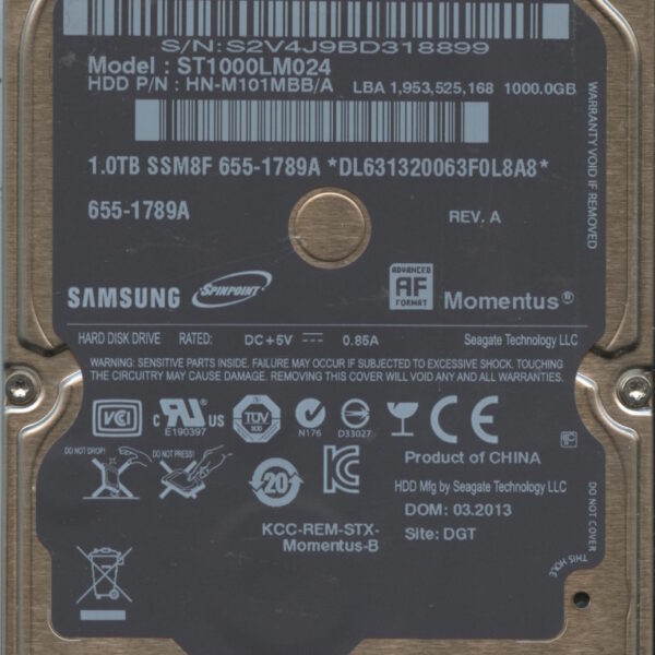 ST1000LM024 HN-M101MBB:A 655-1789A SAMSUNG 1TB