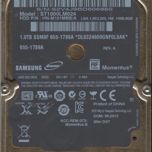 ST1000LM024 HN-M101BB:A 55-1789A SAMSUNG 1TB