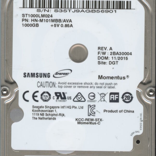 ST1000LM024 HN-M101MBB:AVA 2BA30004 G3913-G941-CVGNZ SAMSUNG 1TB