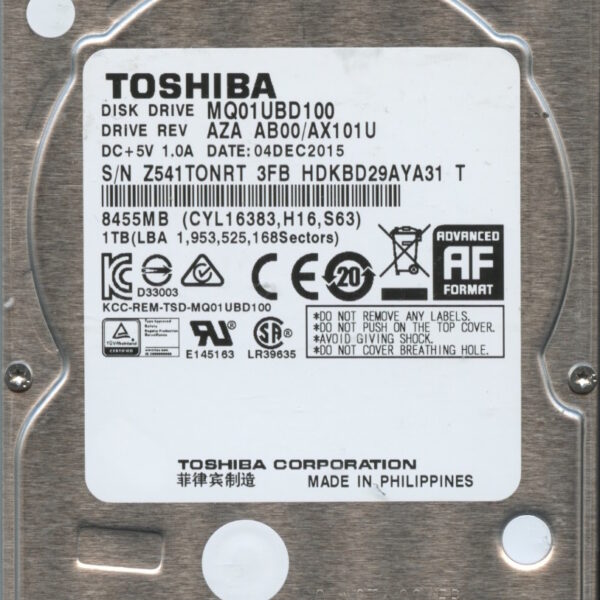 MQ01UBD100 AZA AB00:AX101U TOSHIBA 2.5 1TB