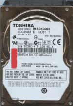 MK3265GSX HDD2H83 E UL01 T GJ002J TOSHIBA 320GB