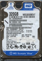 WD3200BEVT-22ZCT0 WXV0E 01/10/10 320GB