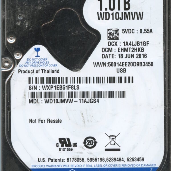 WD10JMVW-11AJGS4 WXP1E 01:18:16 1TB