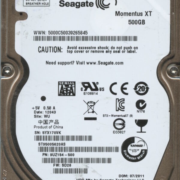 ST95005620AS 9UZ154-500 SD26 SEAGATE 500GB