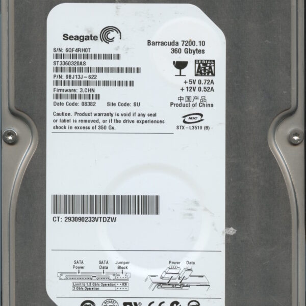 SEAGATE ST3360320AS 3.CHN 9BJ13J-622 360GB