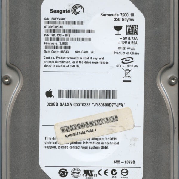 SEAGATE ST3320820AS 3.BQE 9BJ13G-048 320GB