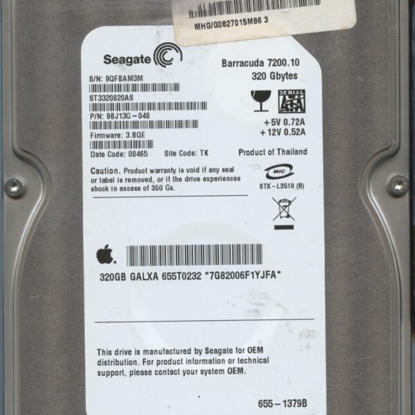 SEAGATE ST3320820AS 3.BQE 9BJ13G-048 320GB