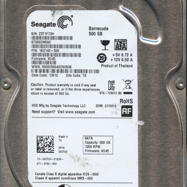 SEAGATE ST500DM002 KC45 1BD142-500 500GB