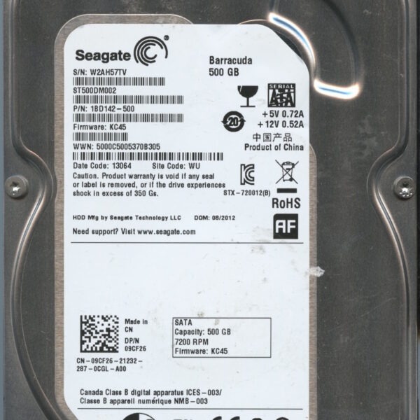 SEAGATE ST500DM002 KC45 1BD142-500 500GB