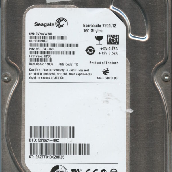 SEAGATE ST3160318AS HP35 9SL13A-022 160GB