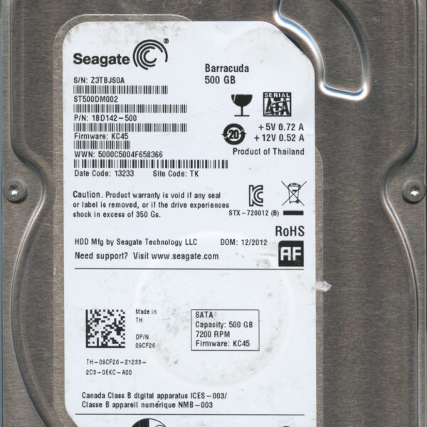 SEAGATE ST500DM002 KC45 1BD142-500 500GB