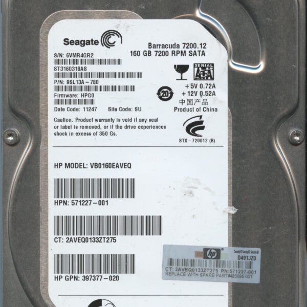 SEAGATE ST3160318AS HPG0 9SL13A-780 160GB