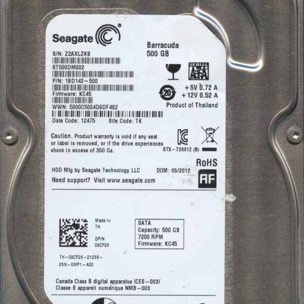 SEAGATE ST500DM002 KC45 1BD142-500 500GB